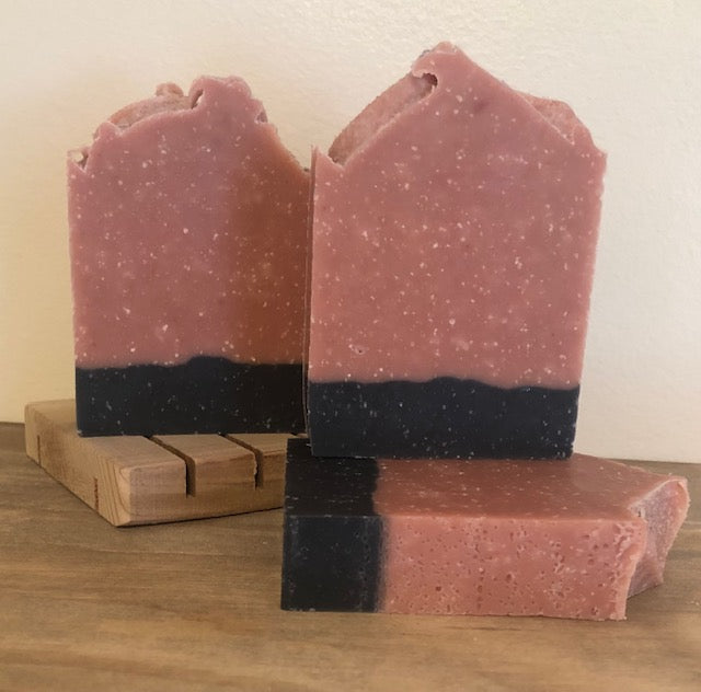 Rose Clay and Charcoal Bar with Pink Himalayan Sea Salt